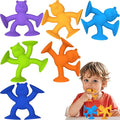 Suction Cup Toys for Toddlers 1-3, Guibola 6 PCS | No Hole Bath Toy for Baby Kids, Silicone | Suction Bath Toys | Sensory Window Building Toys for Boys Girls - Larger Size