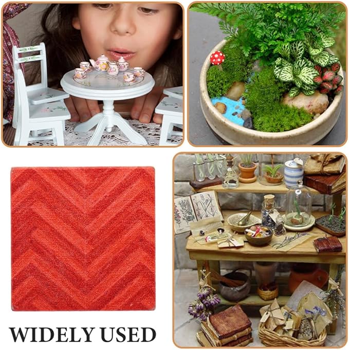 DOITOOL Miniature Dollhouse Flooring Mini Dollhouse Accessories, 27PCS Floor Sheet Wood Flooring Decorations, Doll House Furniture Accessories