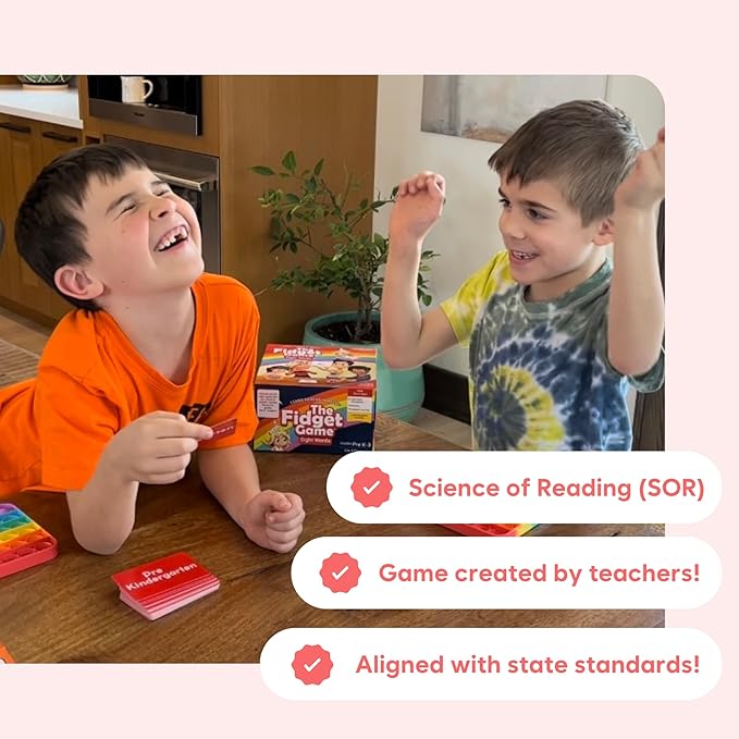 THE FIDGET GAME Sight Words - Reading Flashcards and Pop Fidget Toys for Kids Pre-K to Third Grade - Learning Activities and Games for High-Frequency Dolch Sight Words - Includes Mats and Dice