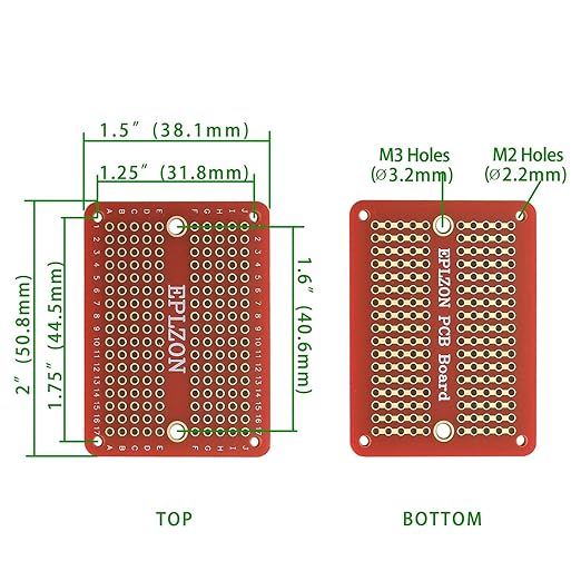 Solderable Breadboard Mini PCB Board Gold-Plated Solder Breadboard for DIY Electronics Projects Apply to Soldering Projects 2.0"x1.5" Mixed Color(Pack of 10 Pcs,RED)