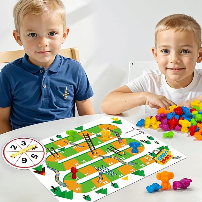 Counting Toys for Kids, Animal Koala Counters w/Activity Cards for Playing Snakes and Ladders, Ludo Board Games, Math Learning Manipulatives, Early Development Toys for Preschool Toddlers