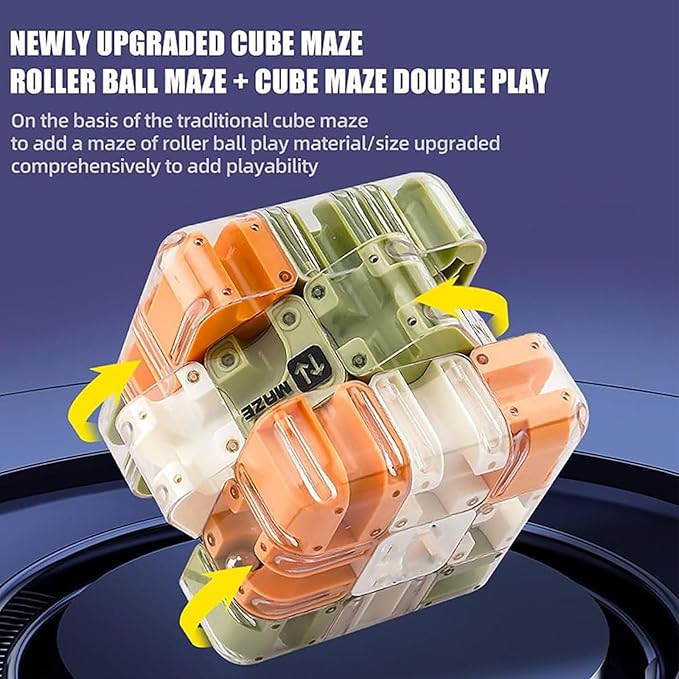 Large 3D Labyrinth Cube Puzzle, 3D Magic Cube Maze Ball Puzzle, Magic Cube Ball Dual-Use, Improve Spatial Recognition and Cultivate Logical Thinking for Adults Teens (Grey)