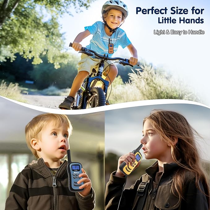 QUOLIX Walkie Talkies for Kids 2 Pack, Rechargeable Kids Walkie Talkies Toy for 3-12 YrO Boys, Long Range Walkie Talkie with 22 Channels & Flashlight Birthday Gifts for Xmas Outdoor Adventure