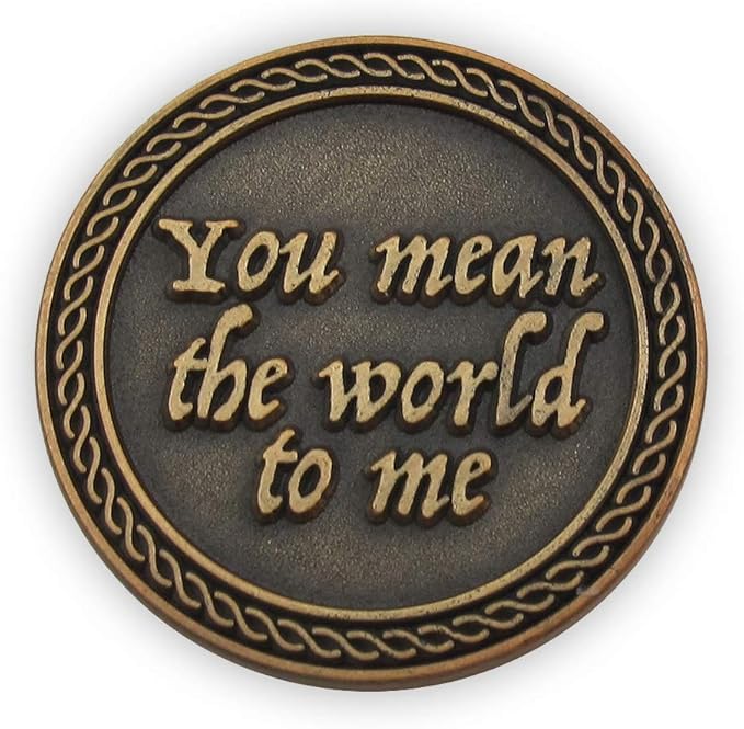 Bulk Set of 3 Romantic Love Expression Coins, You are My One & Only, You Mean The World to Me, Anniversary Pocket Tokens for Date Night, Love Gift for Men & Women, from Him or Her