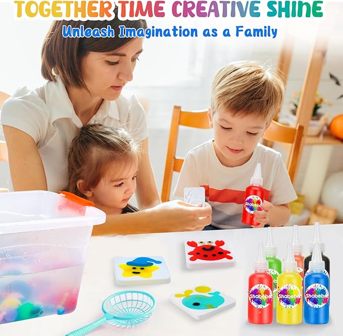 Magic Water Elf Toy Kit– 20 Magic Gels (2 Glow-in-The-Dark) & 18 Sea Creature Molds, DIY Aqua Fairy Water Gel Crafts Toy, Make Water Pets & Squishy Figures, Fun Birthday Gift for Kids Ages 3+
