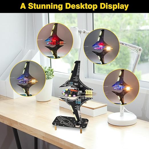 Starship Soldering Practice Kit, Sci-Fi Spaceship DIY LED Light Kit, Fun Electronics Learning Kit for School Projects & Cool Desk Decor Present for Teens & Adults