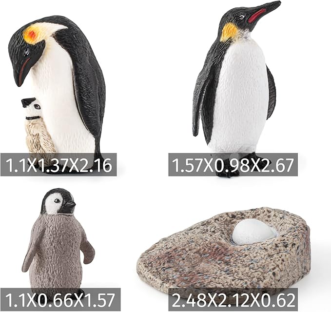 4PCS Penguin Lifecycle Antarctica Penguin Figurines Toy Playset Arctic Penguins Early Educational Toys Cake Decoration Christmas Birthday Party Supplies Decor