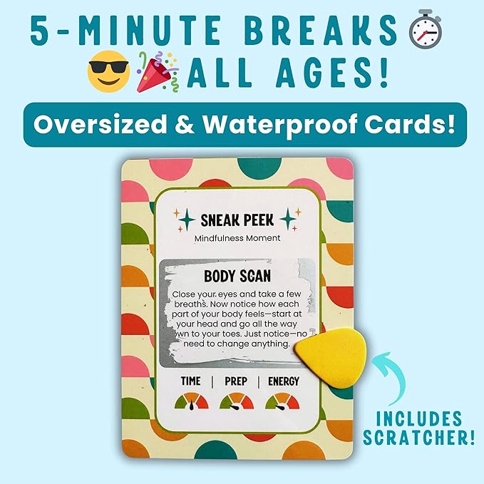 Scratch 'Ems Brain Breaks Scratch Off Cards for Classroom (42 Cards) | Fun Scratch Cards for Teachers & Students | Screen-Free Classroom Engagement & Quick Reward Game for Kids of All Ages