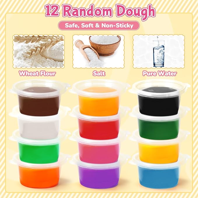 99 PCS 5 in 1 Dough Sets for Kids Ages 3-4-8, Art Crafts Dough Tools Kit, Ice Cream Playset Noodle Hamburger Cake Maker Machine, Dessert Rack, Kitchen Creations Food Play Toys Toddlers Boys Girls