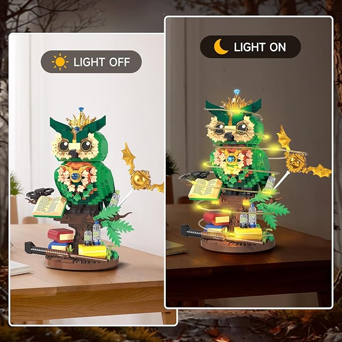 Magic Harry Owl Building Sets for Adults, 1122PCS Mini Bricks NO Compatible with Lego Owl, Collectible Home Decor and Office Art Potter Fun Bird, Animals Model Toys for Kids Boys Girls 14+