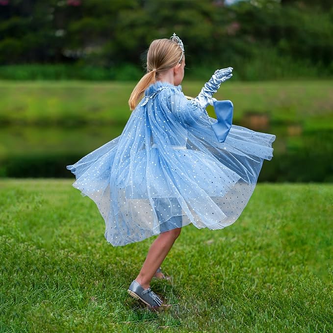Princess Cape Set for Little Girl, 11PCS Princess Dress Up Clothes Cape Clock with Skirt for Girl 3-8 Birthday Gift