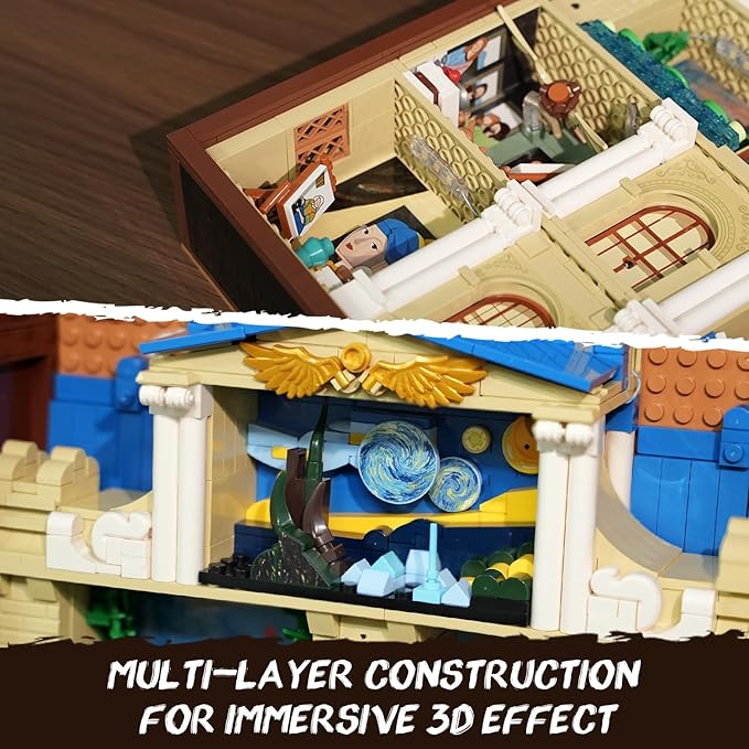 Artworks Painting Frame Building Set with Lights, Artistic Painting Building Brick for Home Office Decor, Collectible Art Building Block Kit for Adults Boys Girls Ages 12+ (Not Wall-Mountable)
