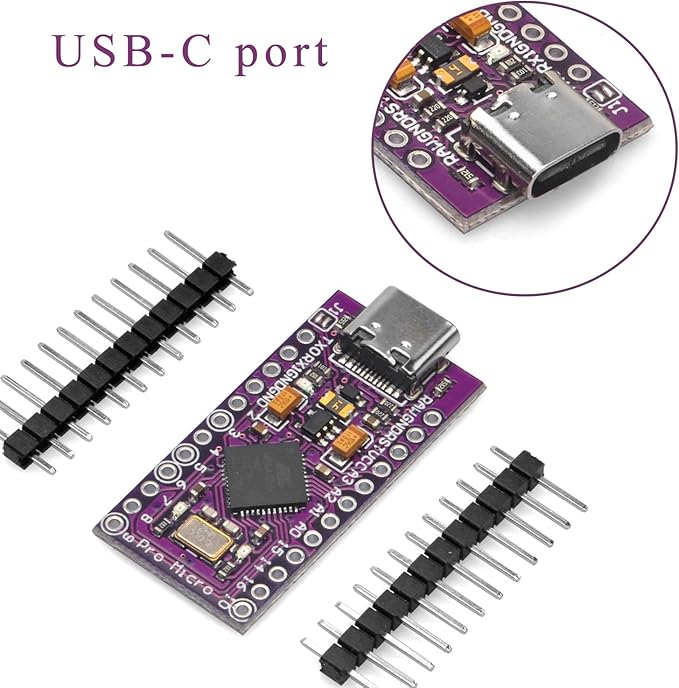 3pcs Pro Micro Board 5V/16MHz Module Board Type C Port for Arduino Leonardo