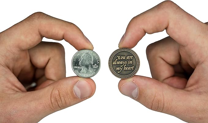 Bulk Set of 3 Romantic Love Expression Coins, You are Always in My Heart, Even Though We are Apart, Anniversary Pocket Tokens for Date Night, Love Gift for Men & Women, from Him or Her