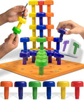 Skoolzy Peg Board Set - Montessori Toys for 2 Year Old - 33 Pc Peg Board for Kids - Occupational Therapy Toys with Pegs, Dice, Lacing String & Storage Bag - Montessori Toys for 2+ Year Old