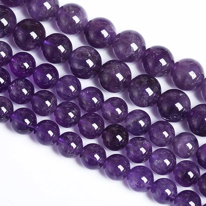 10MM 38PCS Natural Stone Purple Amethyst Crystal AAA Grade Quartz Beads for Jewelry Making DIY Bracelet