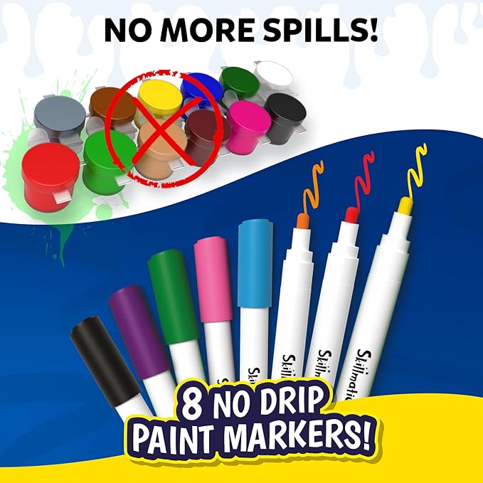 Skillmatics Rock Painting Kit - Mess-Free Art & Craft Activity for Girls & Boys, Craft Kits & Supplies, DIY Creative Activity, Christmas Gifts for Kids Ages 4, 5, 6, 7, 8, 9, 10, 11,12