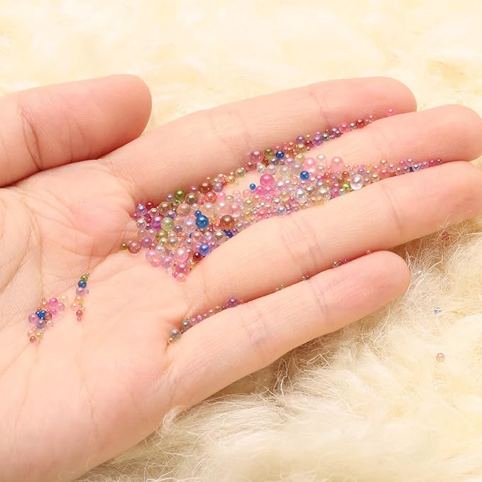 Iridescent Glass Tiny Bubble Beads, 0.4-3mm 10g No Hole Micro Mini Round Korean Purple Water Droplets Beads - Applications: for Resin Filler, Nail Art, Dollhouse Bath Tub