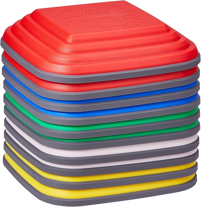 VEVOR Balance Stepping Stones for Kids, 10 PCS, Up to 220 lbs, Non-Slip Toddlers Sensory Stepping Stones, Obstacle Course Coordination Game Toys Indoor or Outdoor Play for Children Aged 3 4 5 6 7 8+