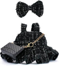 17cm Doll Clothes Compatible with Labubu - Premium Handmade Clothes 3 Piece Set Bow & Bag & Dress Adjustable Doll Outfit - Luxury Chic Style Set High-End Fashion Accessories - No Logo