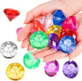 Zomiboo 16 Pcs Acrylic Diamond Large Gems Pirate Round Treasure Toy Gems Treasure Round Gemstones Acrylic Diamond Shaped Gemstones for Home Table Vase Fillers Party Decor (Multicolor)