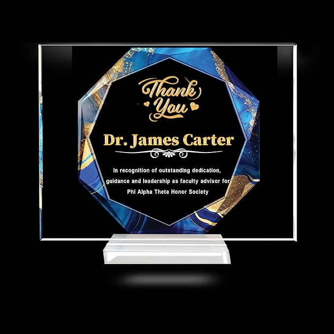 Custom Engraved Acrylic Employee Recognition Award – Personalized Appreciation Trophy for Corporate Excellence – Desk Display Plaque with Free Customization (Style #8)
