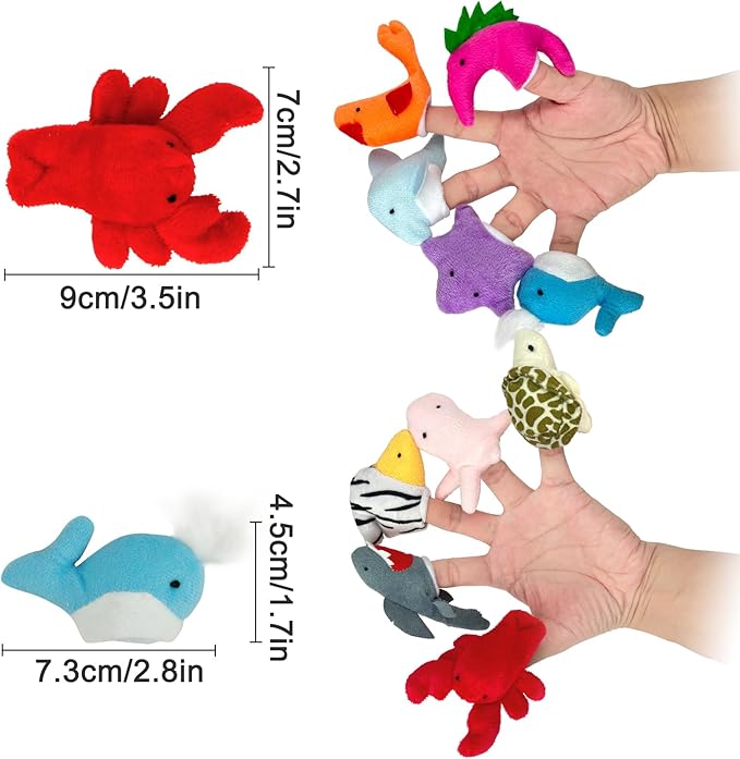 Sealive Finger Puppets for Toddlers 1-3, Animal Finger Puppets, Soft Plush Animal Toys for Storytelling, Educational Toy Set for Boys & Girls, Great for Home, School, Parties & Travel