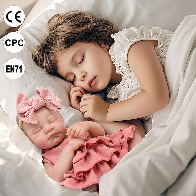 Aori Realistic Reborn Baby Dolls - 20" Lifelike Sleeping Newborn Girl with Magnetic Pacifier, Poseable Limbs, Hand-Painted Skin, Soft Body for Girls 3+
