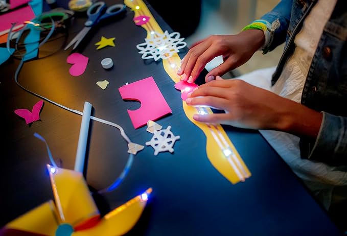 Chibitronics Classroom Pack of 30 Red, 30 Yellow and 30 Blue LED Circuit Stickers - Full Stem/Steam kit - for Educators in The Classroom - Paper Circuits - Peel and Stick Circuits