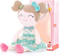Gloveleya Baby Girl Gifts – Soft First Plush Doll with Gift Box, Spring Green Dress 16 Inch, Snuggly Birthday Present, for Toddler Girls