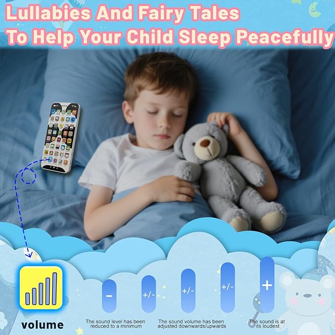 Kids Phone with 10,000+ Educational Content, Rechargeable Toddler Learning Phone with Music & Sounds, Pretend Play Cell Phone for Boys & Girls Ages, Best Gift for Toddler Toys