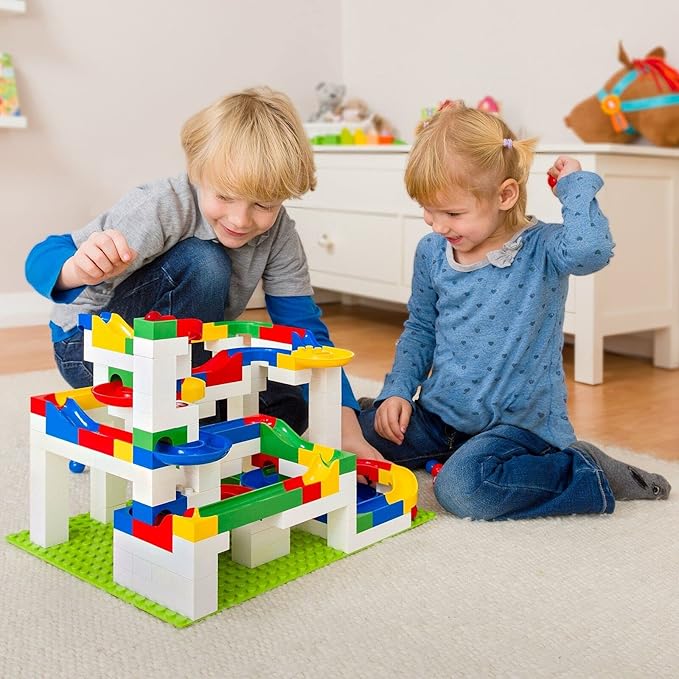 Hubelino Marble Run - 200-Piece Big Building Box - The Original! Made in Germany! - Certified and Award-Winning Marble Run - 100% Duplo Compatible