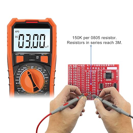 Soldering Practice Kit DIY Red PCB 0603 Series Resistors SMD SMT Electronics Projects Soldering Kit Simple Welding Skills Learn Soldering Kit for Beginners (02H0703)