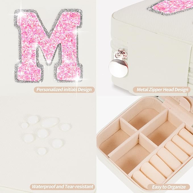 Travel Jewelry Case - Mother's Day Gift for Mom, Daughter, Wife, Sister, Her - Birthday, Mother-in-Law, Mama Gift Idea | Cream, M
