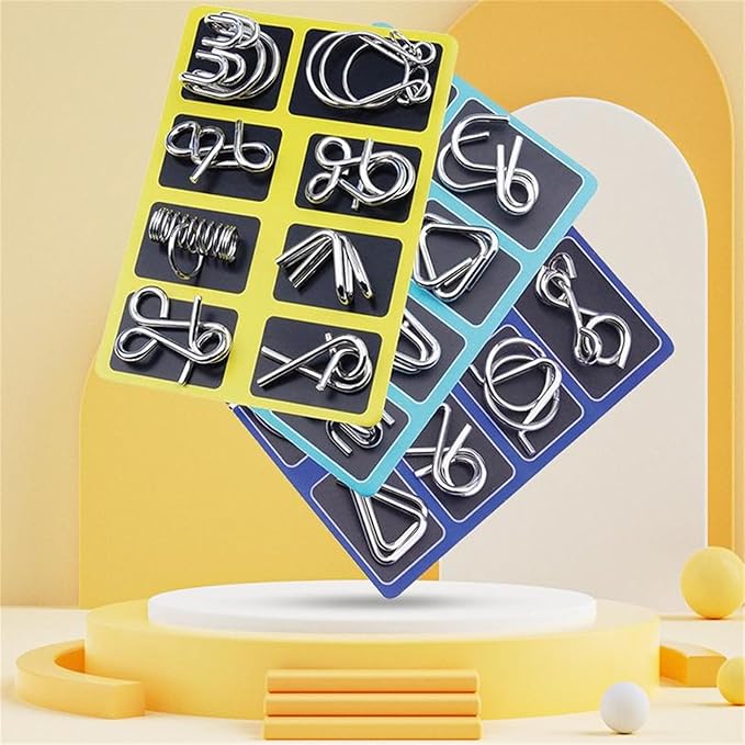 Reverse Thinking Puzzles, Metal Puzzle Ring, Educational Intellectual Toys IQ Toys, Metal Brain Teaser Puzzles, 2025 New IQ Test Brain Teaser Disentanglement Set (Purple)