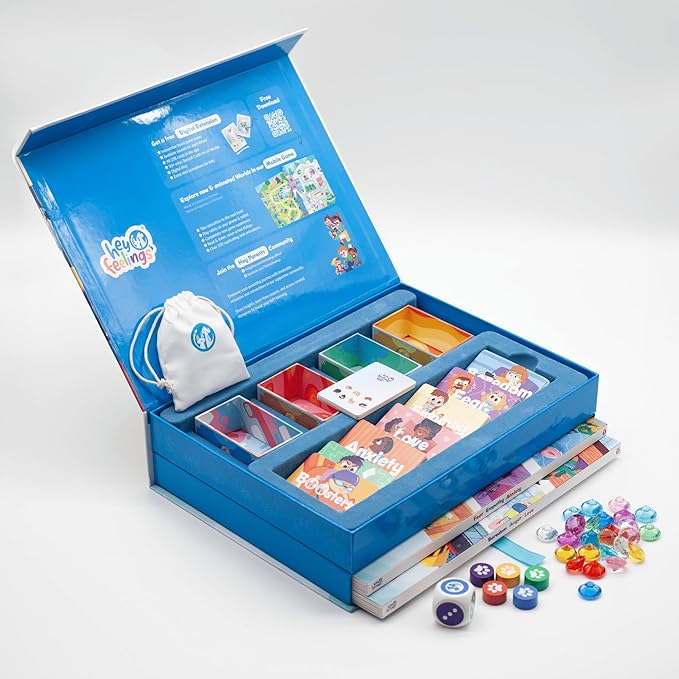 Hey Feelings™ Deluxe Game & Book Set | The Award-Winning SEL Board Game for Kids 3-9 to Navigate Big Emotions, Build Empathy & Reduce Tantrums | Fun Family Connection & Therapy Game, Expert-Designed