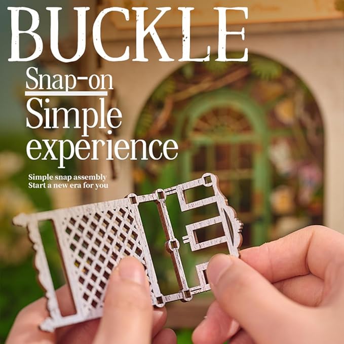 Book Nook Kit，DIY Miniature Dollhouse Kit for Adults and Teens，3D Wooden Tiny House for Family and Friends，Bookshelf Decor in Halloween/Christmas (DH-HYXZ-White)