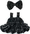 Clothes for 17cm Dolls, Premium Dolls Accessories with Chic Black Bow Spaghetti-Strap Dress Set, High-End Fashion Outfit for Play & Display