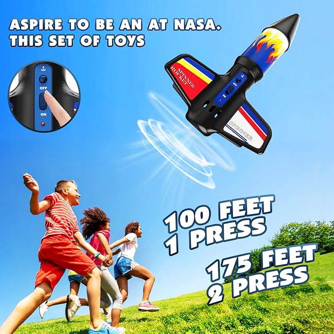Flying Launcher for Kids - Electric Flying Toys with Parachute Recovery - Eco-Friendly Toy with Unlimited Re-Launch - Great Birthday Gift