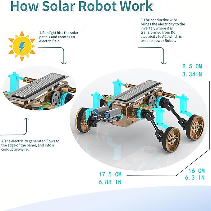 STEM 25-in-1 Education Solar Power STEM Toys for Boys Age 8-12, Science Kits Robots Toys for Ages 8-13, Building Toys Robotics Experiment Set Birthday Gifts for Kids 8 9 10 11 12 13 Years Old