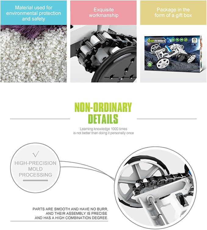 STEM Kits for Kids, 4WD Climbing Robotics Projects for Kids Ages 8-12 | Electronics Circuits Engineering and Science Experiments for Teens | DIY STEM Toys for Boys and Girls