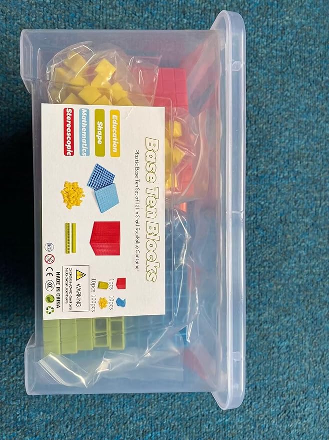 Base Ten Blocks Set - 121PCs Base 10 Set Learning Math Manipulative Teach Kids Volume, Place Value and Number Concepts for Early Counting Math in School or Home
