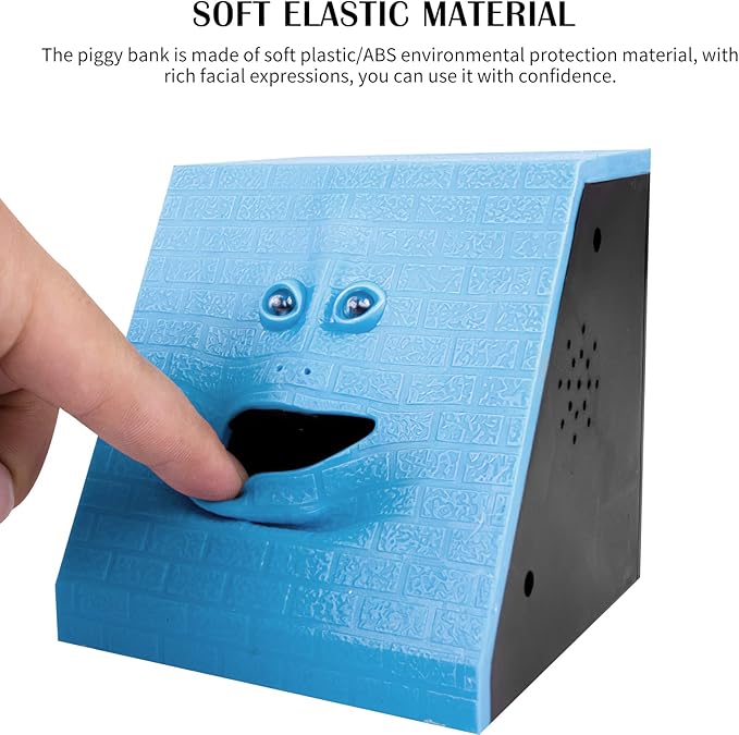Coin Eating Saving Bank, Face Coin Bank Battery Operated Novelty Monkey Money Saving Box Piggy Bank for 3 Years+ Kids Boys Girls Adults Christmas Birthday New Year's Day Gift