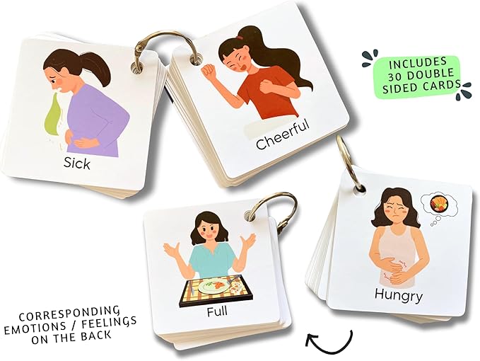 Feelings and Emotions Flash Cards, Communication Aid, Autism Communication Cards, Emotional Learning Cards