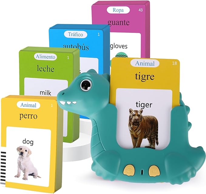 Spanish and English Talking Flash Cards 224 Sight Words Learn Spanish for Kids,Audible Educational Interactive Autism Sensory Toys,Learning Montessori Tool Español/English Speech for Girls Boys Gifts