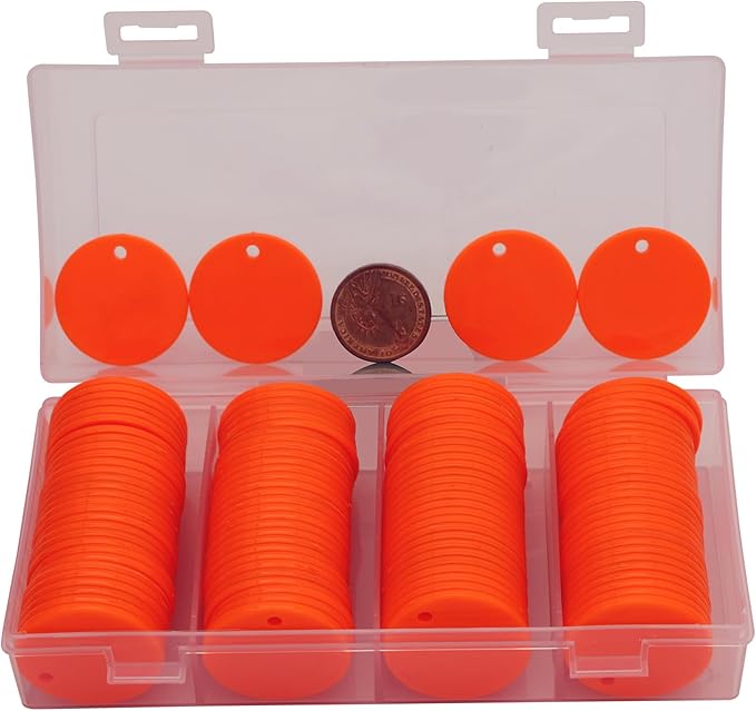 35MM with Holes, 120 Pieces per Box of Plastic Poker Chips - Perfect for Bar Activities, Teaching Games, and Customizable Accessories with Text.