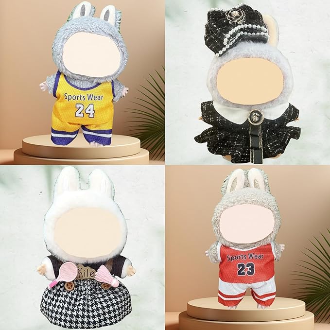 4 Pack—17cm Doll Clothes,Premium Doll Outfit with Accessories,Doll Princess Skirt,Cute Clothes Outfit for 17cm Dolls,End Dolls Fashion Clothing Set(No Dolls and Shoes) (Set P)