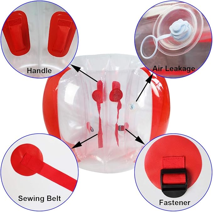 SUNSHINEMALL 2 Pack Inflatable Bumper Balls for Adults (4ft/1.2m) Giant Sumo Balls Body Bumpers Balls Buddy Zorb Ball Outdoor Toys for Kids Yard Human Bubble Ball Hamster Ball(Red+Blue, 48inch)