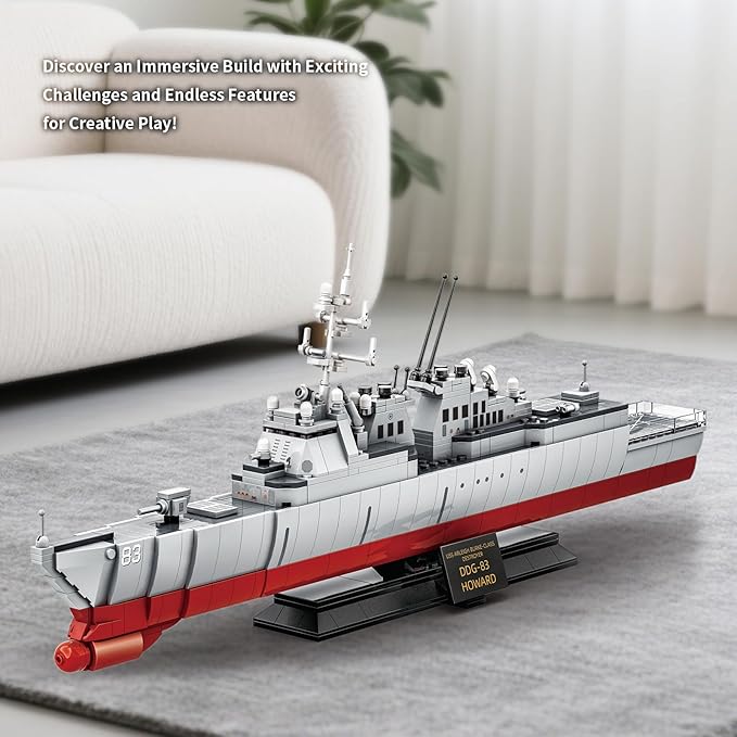 Navy Destroyer Building Set, A Gift Compatible with Lego Sets for Boys 8-14 & Adults, Perfect for Military Enthusiasts and Builders Alike (600pcs)