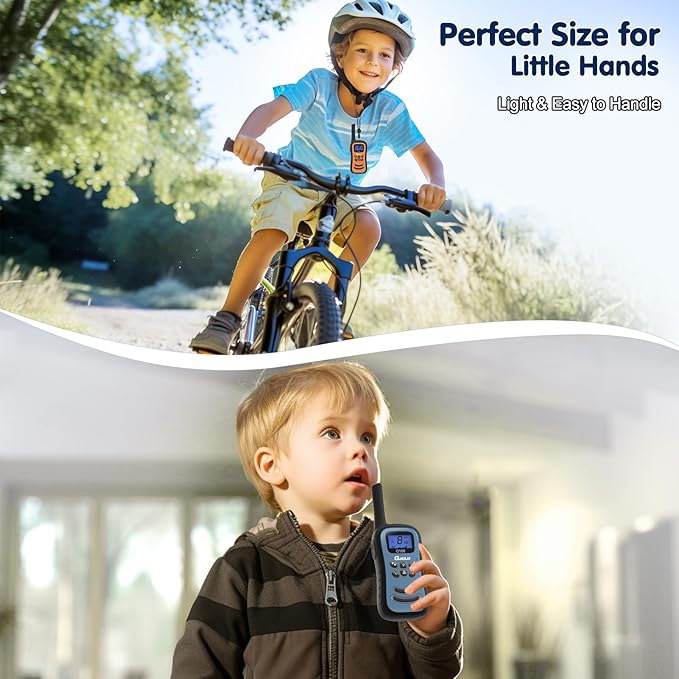 QUOLIX Walkie-talkies for Kids 4 Pack, Rechargeable Kids Walkie-talkies with Long Range, 2 3 4 5 Year Old Boys Girls Birthday Gift & Toys for Xmas